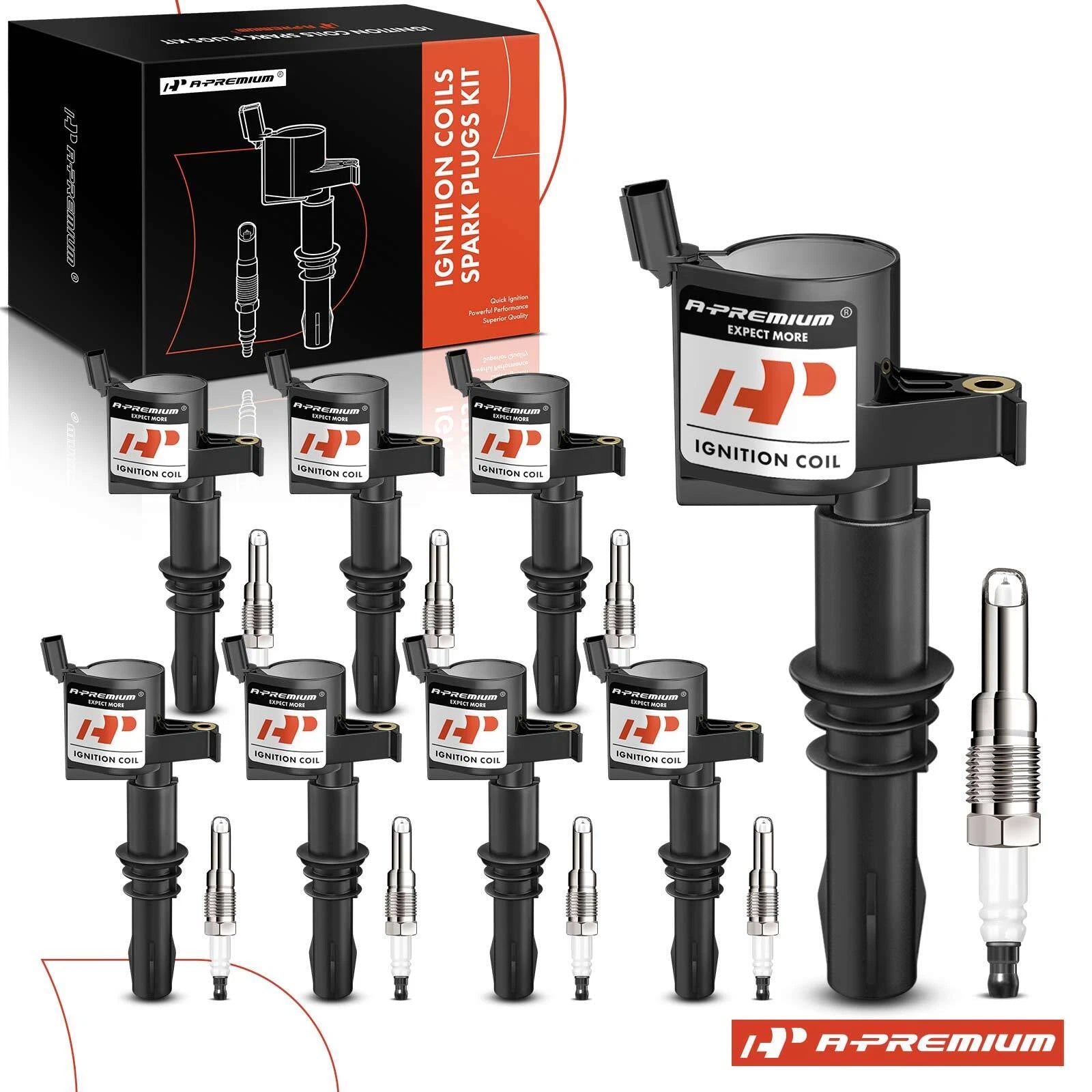 Set of 8 Ignition Coils & Spark Plugs for Ford F150 (2004–2008)