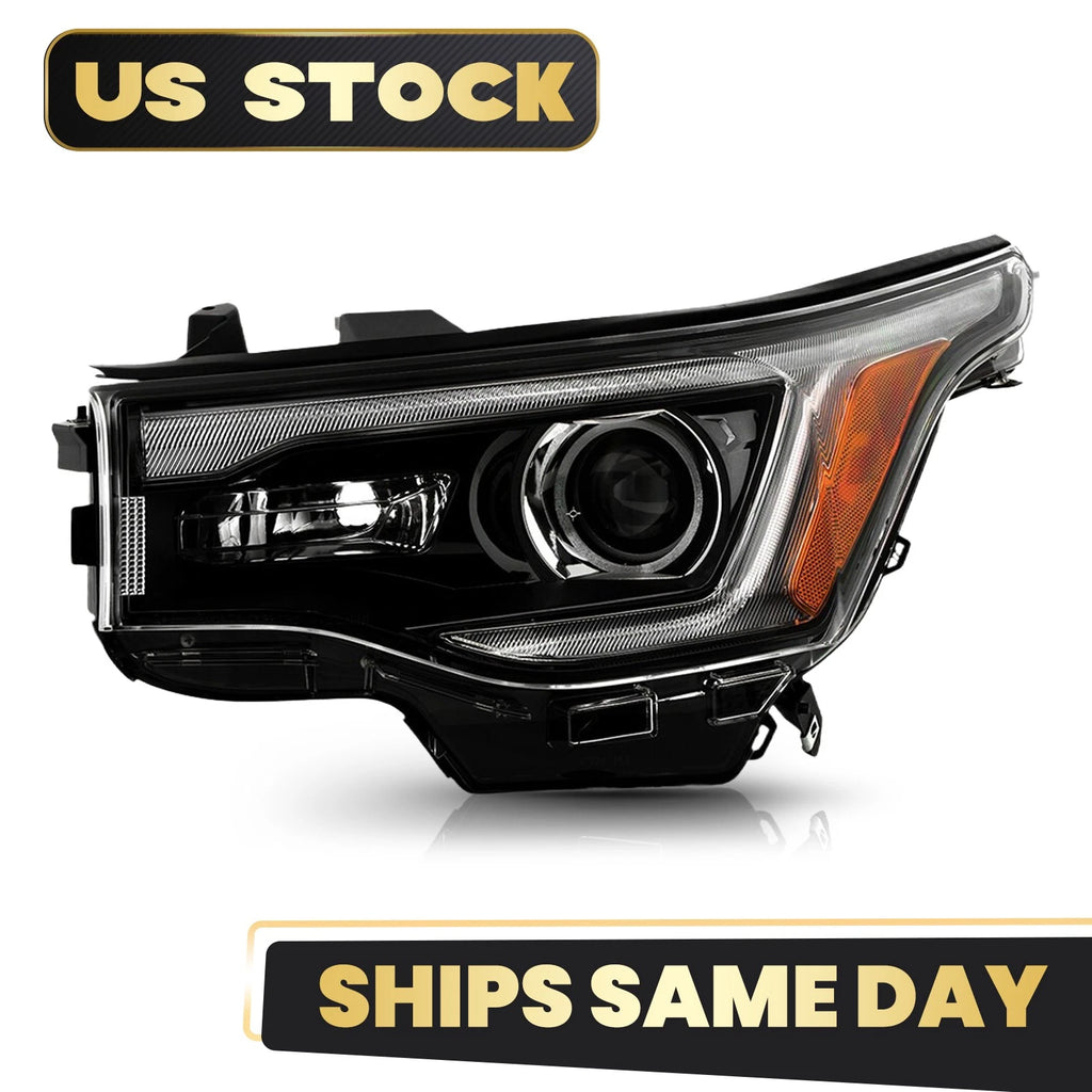 LED DRL Black Housing Halogen Headlight Left for GMC Acadia (2017–2019)