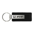 Black Leather Keychain KC1540.FIT - Officially Licensed for Honda Fit