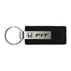 Black Leather Keychain KC1540.FIT - Officially Licensed for Honda Fit