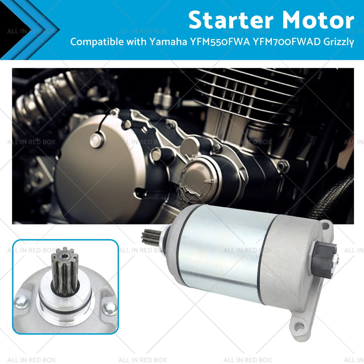 Starter Motor for Yamaha YFM550FWA Grizzly 550 (2009–2015) YFM700