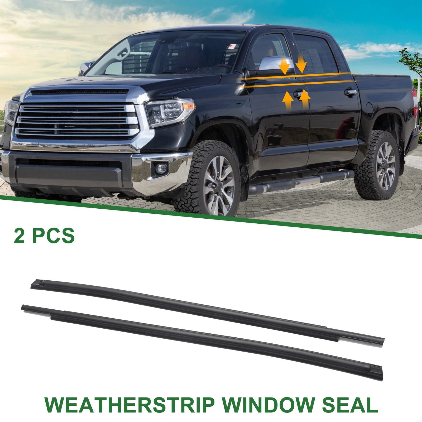 2pcs Weatherstrip Window Seal No. 681640C020 for Toyota Tundra (2007–2021)