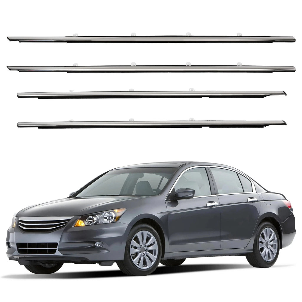 Set of 4 Weatherstrip Window Moulding Trim Seals for Honda Accord (2008–2012)