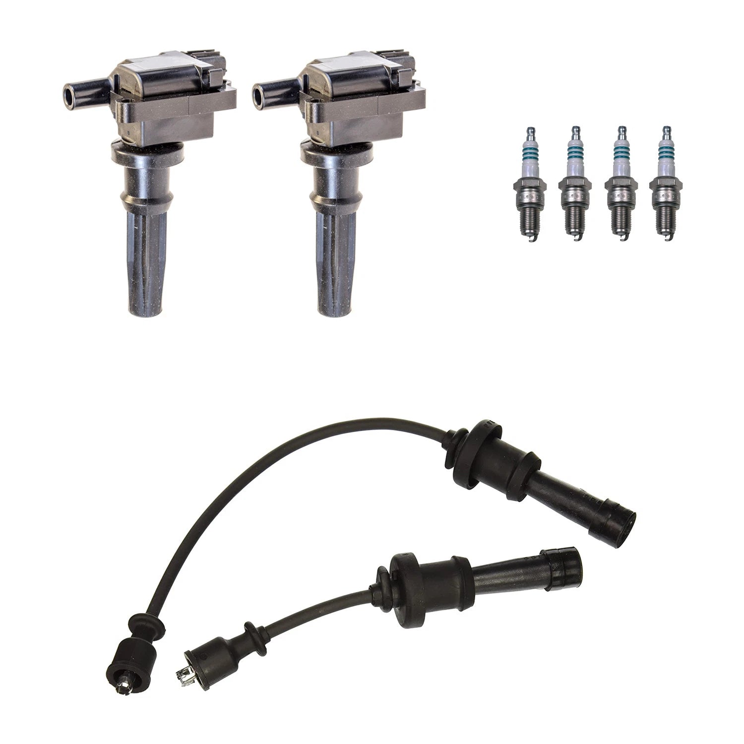 Set of 2 Ignition Coil Wires & 4 Iridium Spark Plugs for Optima Sonata