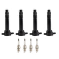 Set of 4 Ignition Coils & Spark Plugs for Jeep Compass Patriot (2007–2017)