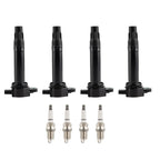 Set of 4 Ignition Coils & Spark Plugs for Jeep Compass Patriot (2007–2017)