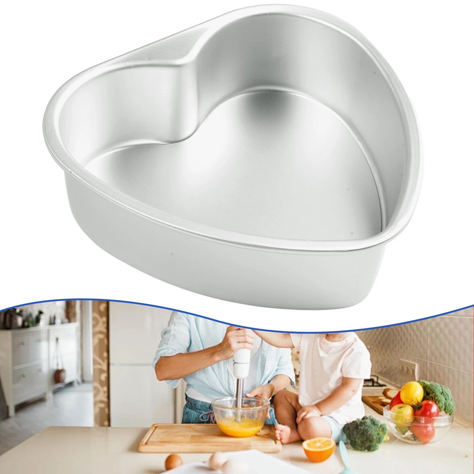 Set of 4 Heart Shaped Cake Pans for Kitchen (Aluminium Alloy)