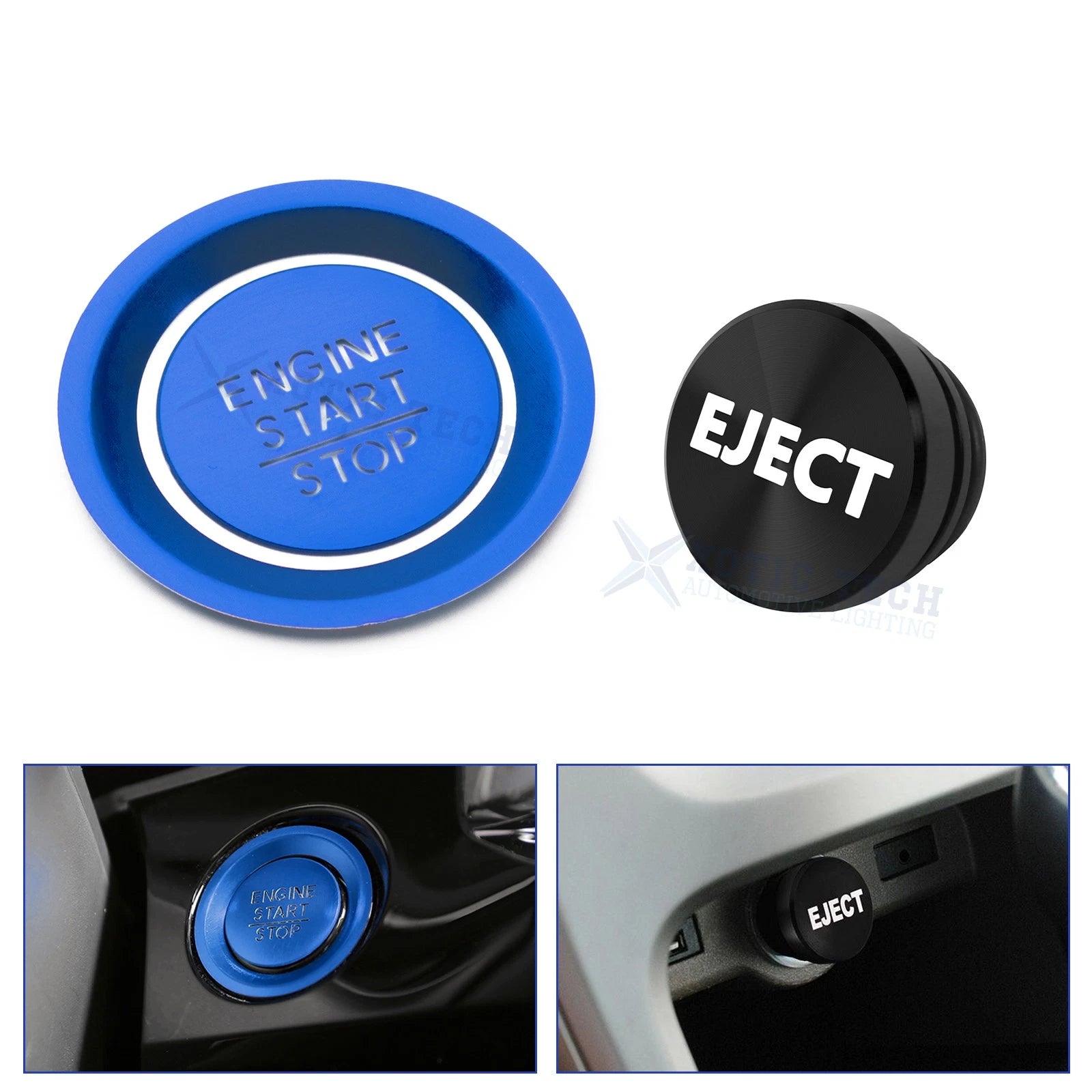 Engine + Cigarette Lighter Eject Button Cover for Honda Civic (2022–2025)