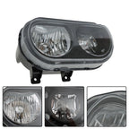 Set of 2 Black Halogen Headlights for Dodge Challenger (2008-2014)