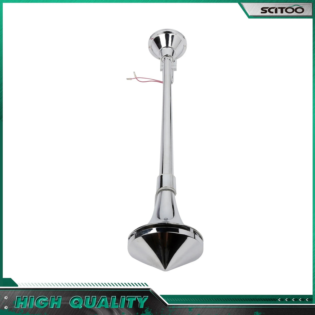 Chrome Train Air Horn Kit for Semi Boat (27" Long)