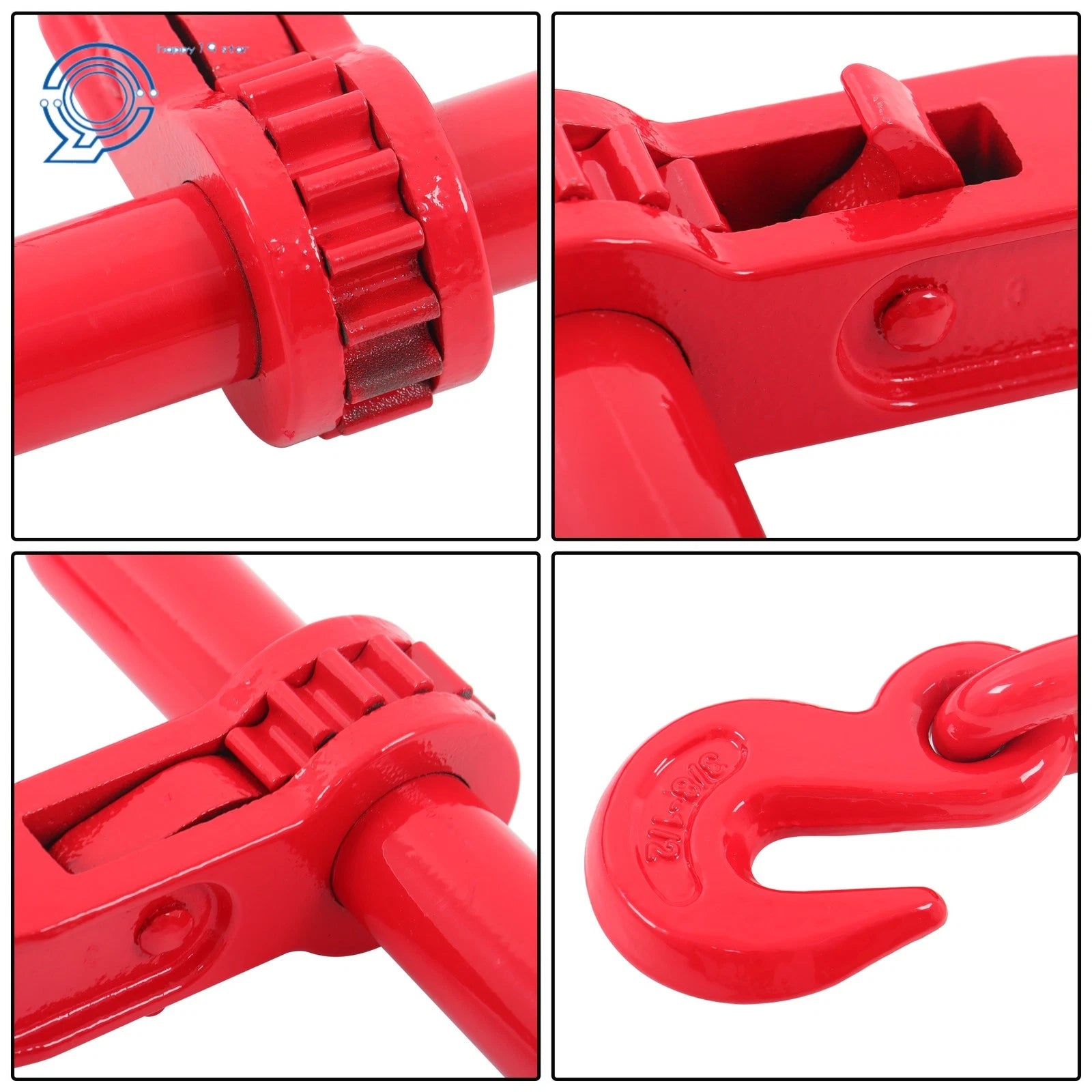 Set of 4 Chain Binders for Load Securement (10FT, 3/8"-1/2", G80)