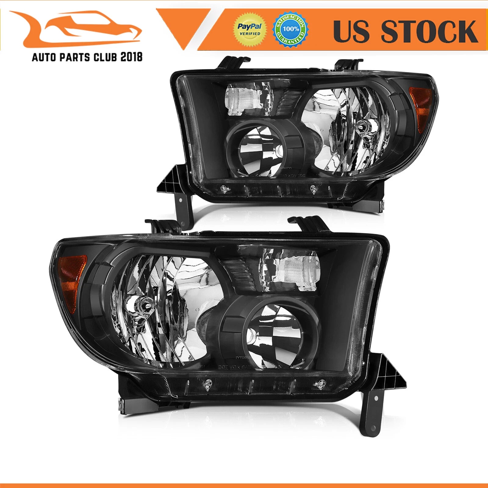 Headlight Assembly Set for Toyota Sequoia (2008–2017) - Driver & Passenger Side
