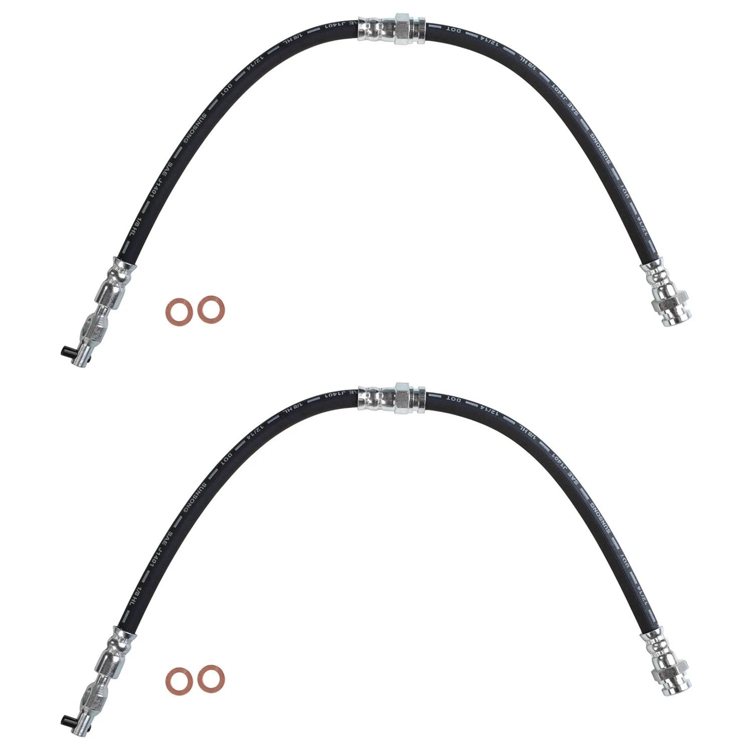Set of 2 Front Brake Hydraulic Hoses for Mazda B2000 B2200 B2600 (1980–1996)