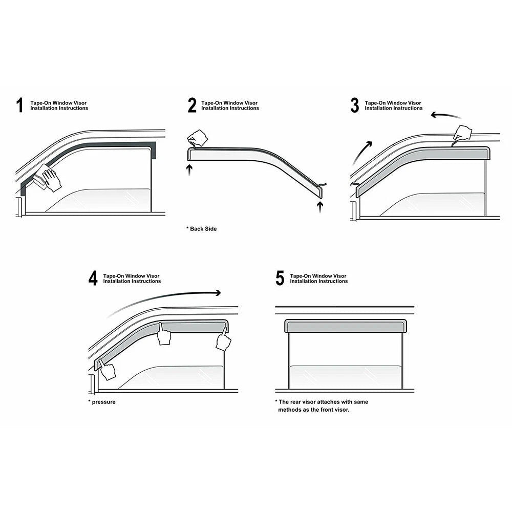 Set of 4 Window Visors for Honda Accord Sedan (2008–2012) Glossy Black Acrylic