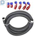 Set of 6 Braided Stainless Steel Fuel Line Hose Ends for Rotary Swivel