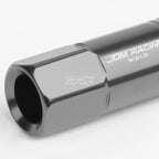 Set of 20 Open End M12x1.25 60mm Tall Gun Metal Aluminum Lug Nuts + Adapter