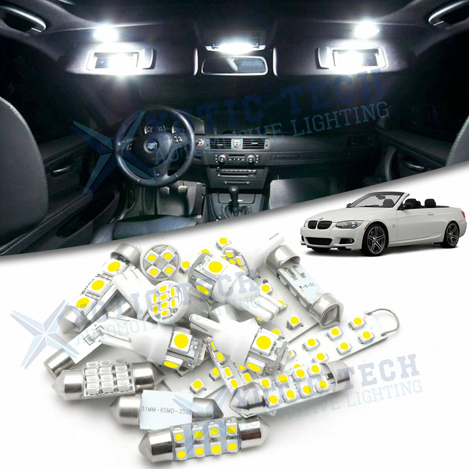 White LED Interior Light Package for BMW 3 Series E90 E92 (2006–2012)