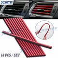 Red PVC Interior Air Vent Outlet Strip Decoration Accessories Universal Fit (10–10)