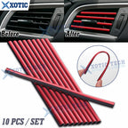 Red PVC Interior Air Vent Outlet Strip Decoration Accessories Universal Fit (10–10)