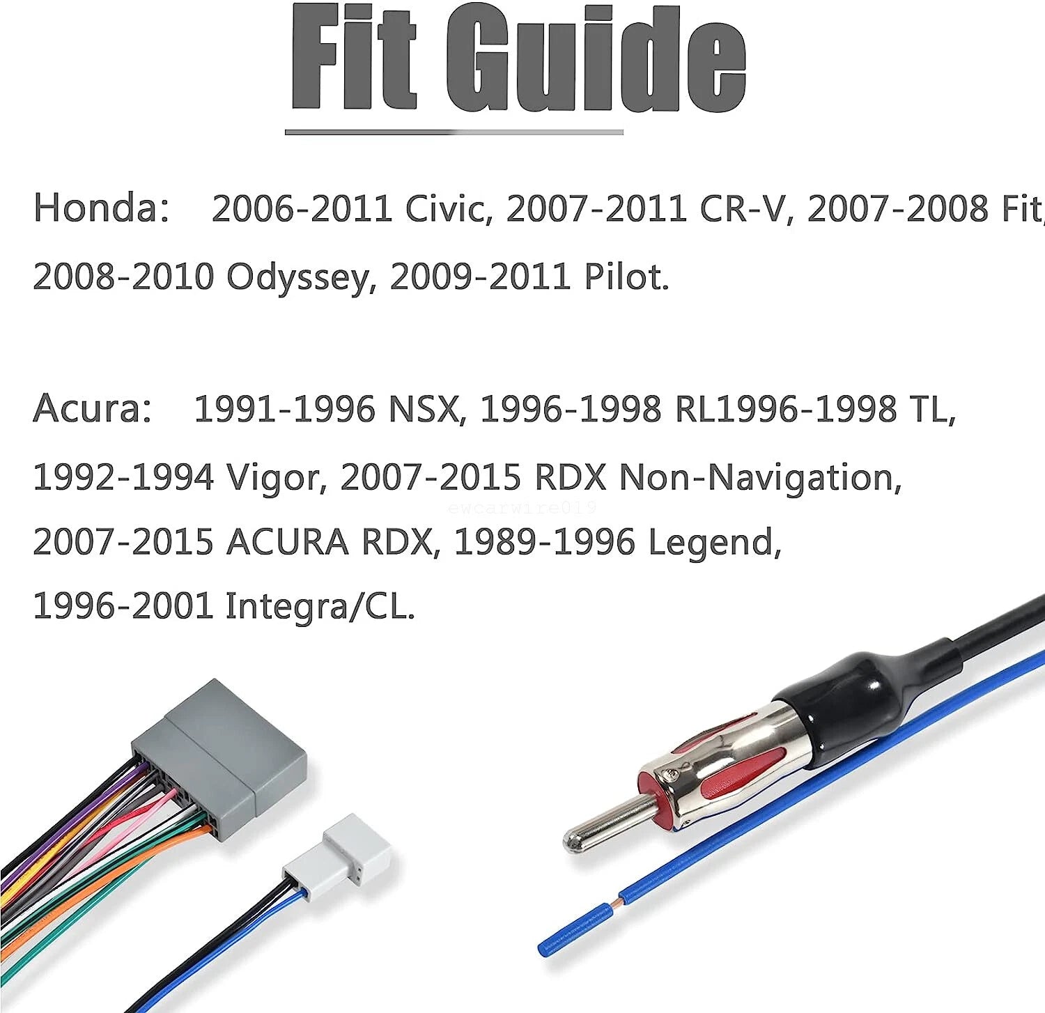 Radio Wire Harness Antenna Adapter for Acura RDX (2007–2015)