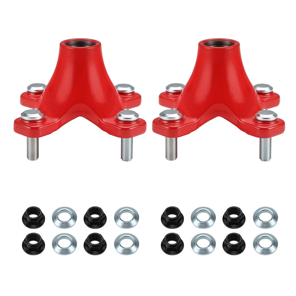 2X Red Rear Wheel Hubs w/Nuts Adaptors for Honda Sportrax TRX450R/TRX450ER (2004–2009)