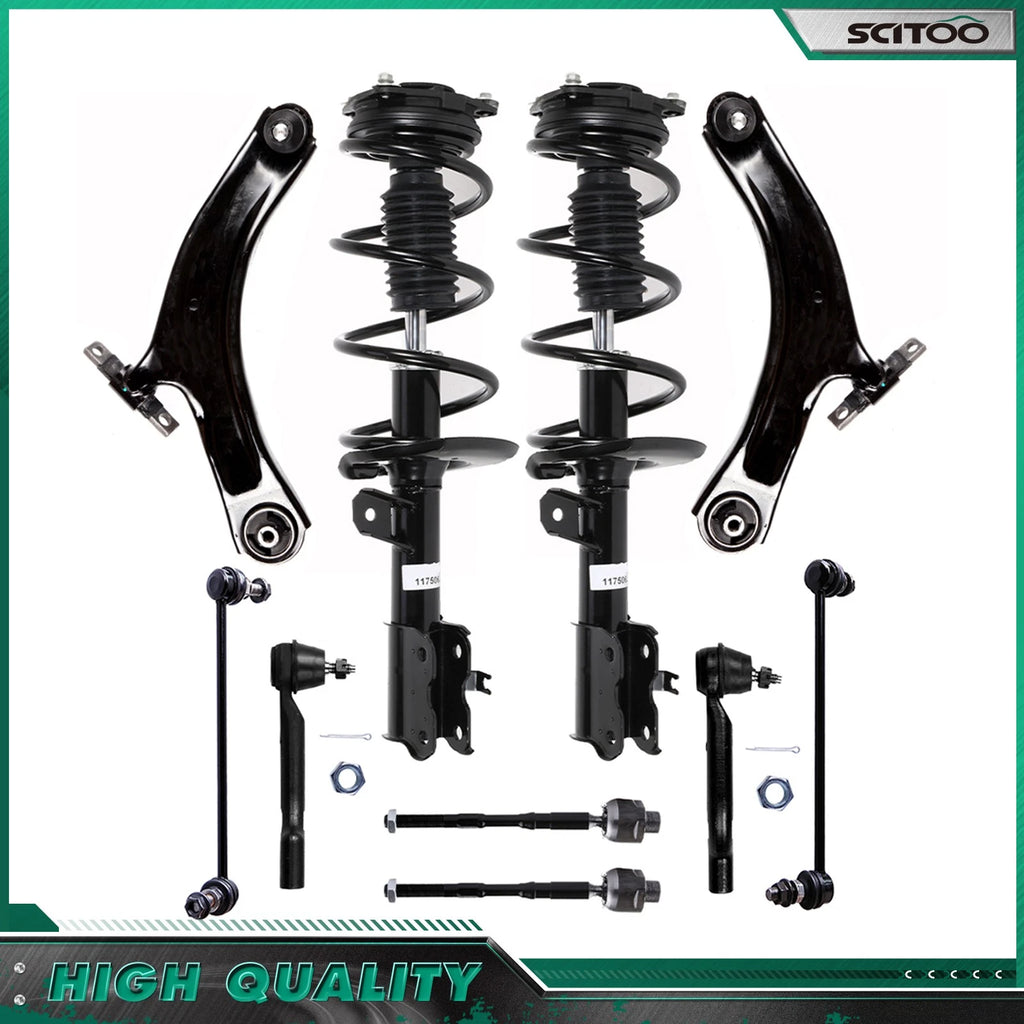 Front Struts, Lower Control Arm, Tie Rod Kit, Rear Shock for Nissan Rogue (2008–2012)