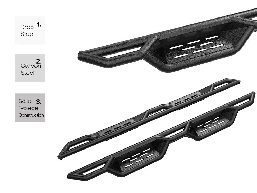 Black Side Step Nerf Bars for Toyota Tundra CrewMax (2007-2021)