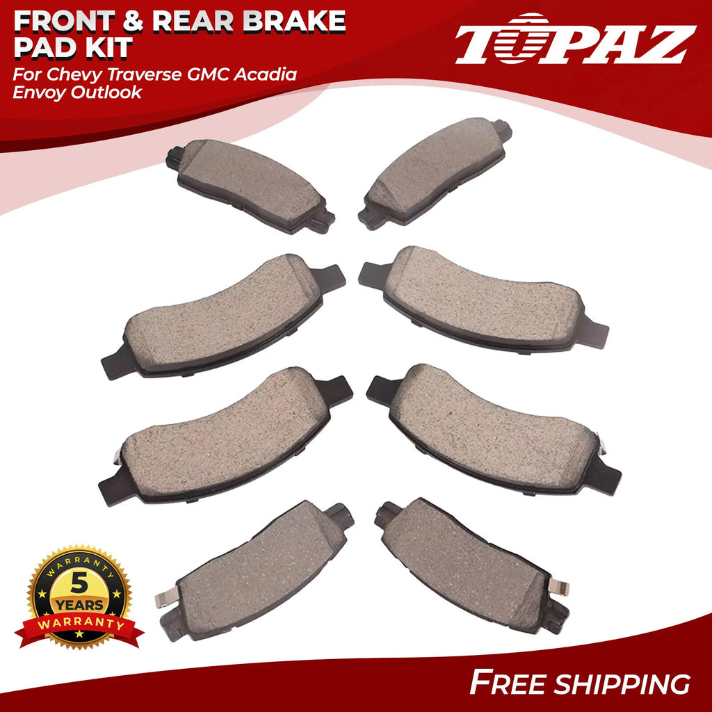 Ceramic Brake Pad Kit for Chevy Traverse GMC Acadia (2009–2023)