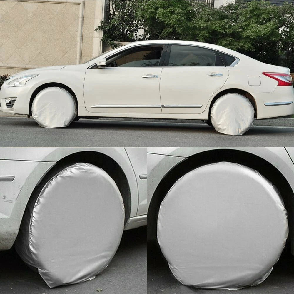 Silver Oxford 29" Tire Cover for Universal Fit RV Truck Trailer Camper