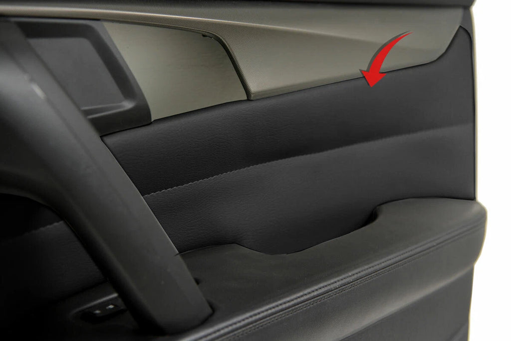 Door Panel Cover Skin for Acura TL (2009–2014) Black PVC Leather