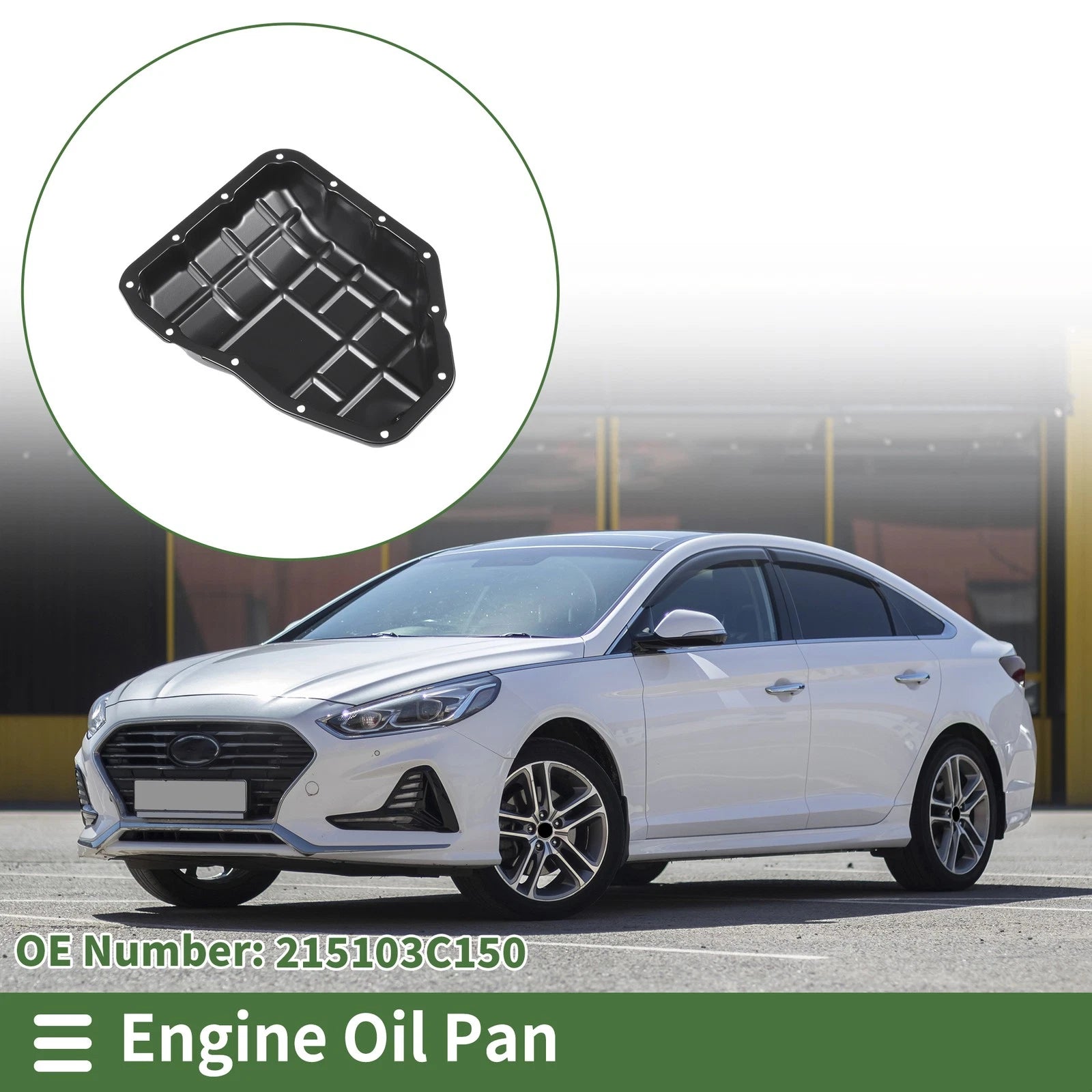 1 Pc Engine Oil Pan No. 215103C150 for Hyundai Sonata (2009–2010) Iron Black