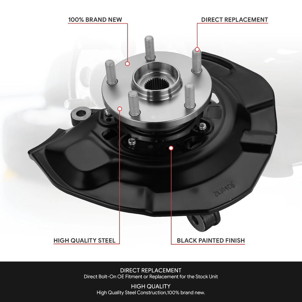 Front Left Driver Loaded Wheel Bearing Knuckle Assembly for Toyota Sienna (2004–2010)