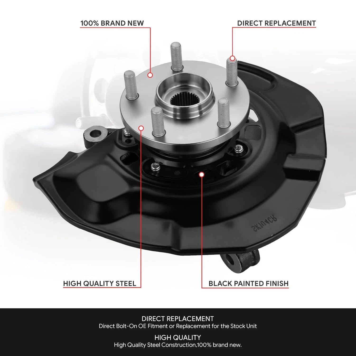 Front Left Driver Loaded Wheel Bearing Knuckle Assembly for Toyota Sienna (2004–2010)