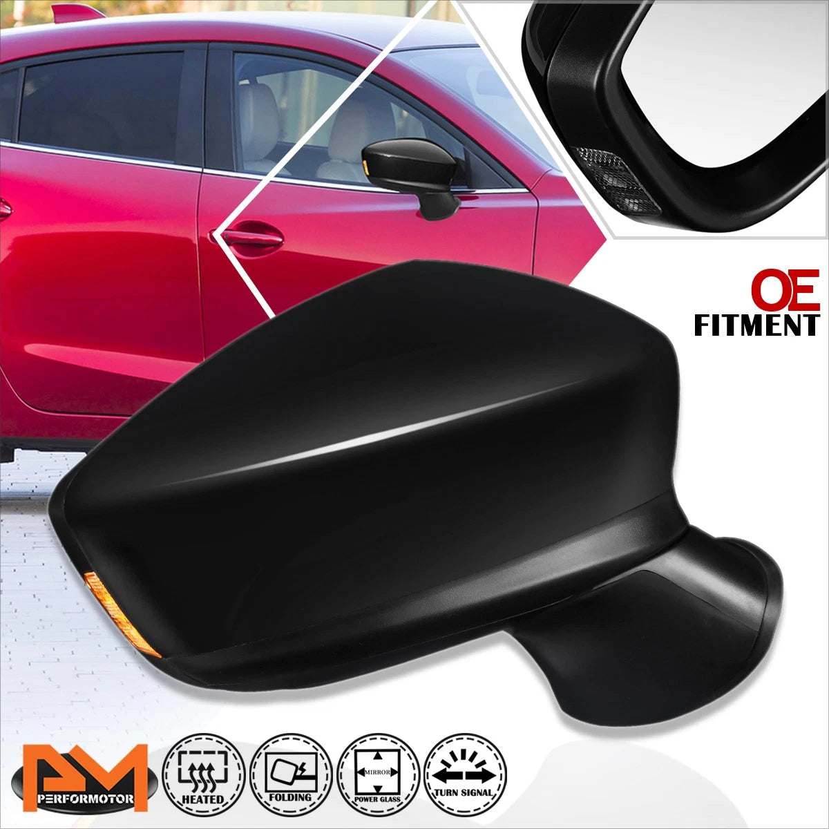 Power Heated Turn Signal Side Mirror for Mazda 3 (2014–2015)