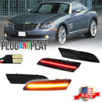 4X Smoke Bumper Side Marker Lights for Chrysler Crossfire (2004–2008)