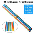 Set of 50 Plastic Welding Rods for PP Plates (White/Yellow/Red/Blue/Green)
