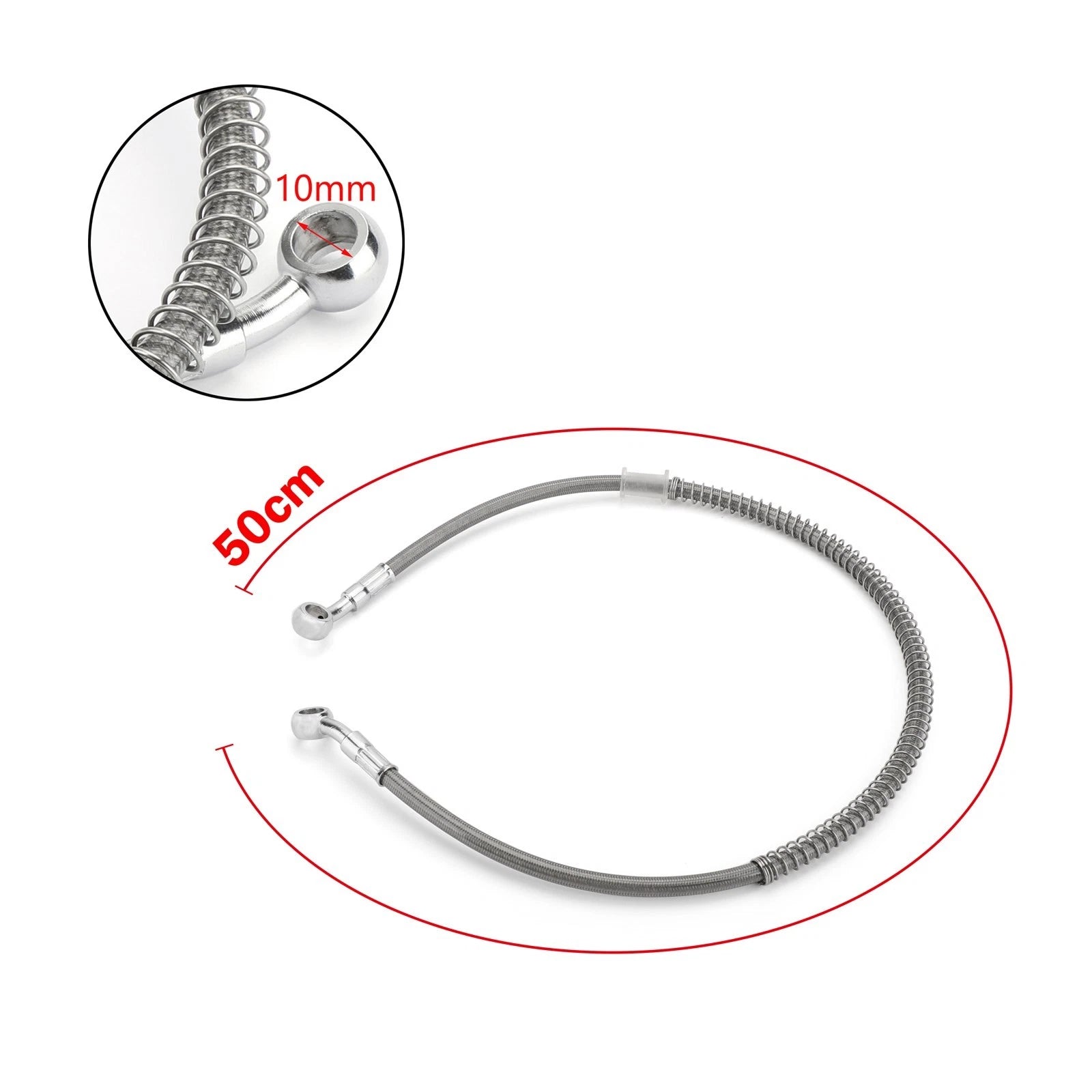Brake Oil Hose Line with Banjo Fitting for Motorcycle (50cm/19")