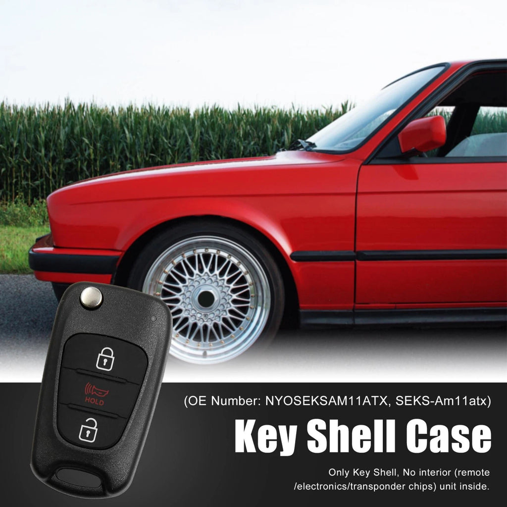 Key Fob Shell Case NYOSEKSAM11ATX for Kia Soul (2010–2013) Black