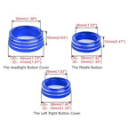 3X Blue AC Radio Switch Trim Ring Knob Cover for Dodge Challenger/Charger