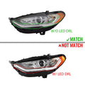 Halogen Headlight for Ford Fusion (2017–2020) Left Driver Side, w/o DRL