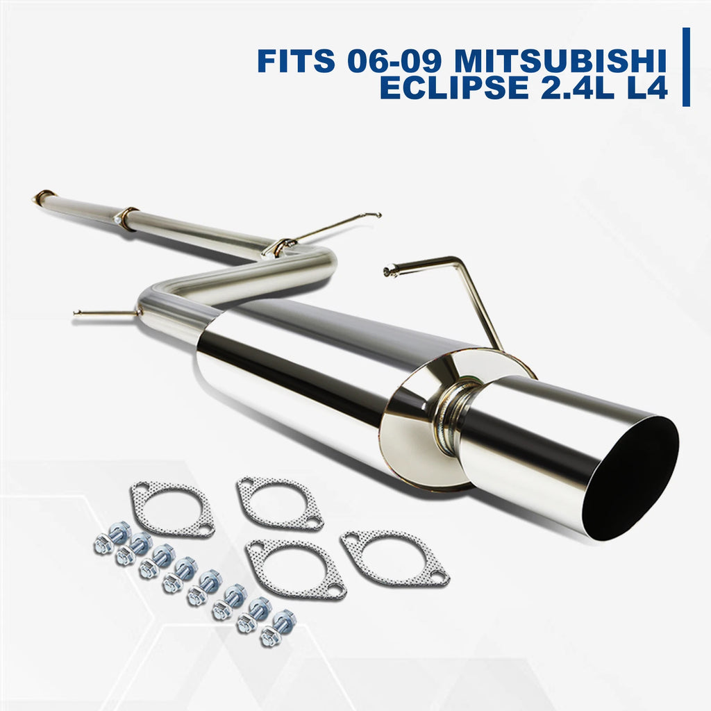 4" Stainless Muffler Tip Catback Exhaust System for Eclipse 2006–2009 2.4L 4G69