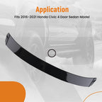 Rear Window Roof Spoiler for Honda Civic Sedan (2016–2021) Black Sport Style