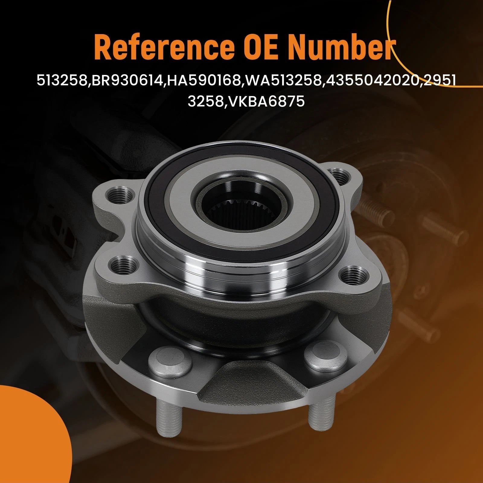 1x Front LH RH Wheel Hub & Bearing for Scion tC RAV4 (2006–2018) 513258 5-Lug