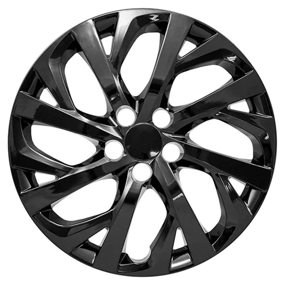 Wheel Cover Hubcaps Gloss Black Front Set for Toyota Corolla LE (2017–2018)