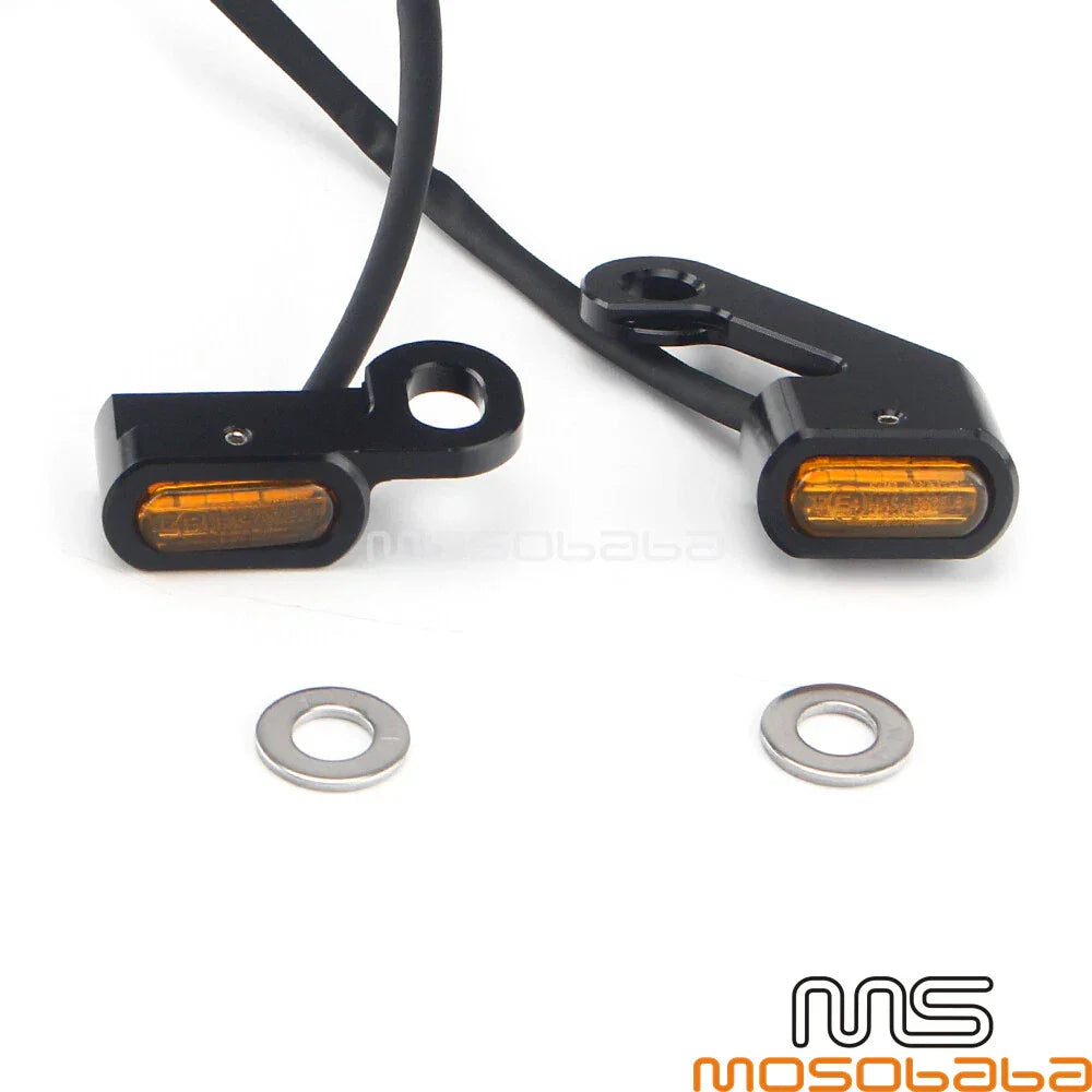 Mini Amber LED Turn Signal Lights for Harley Touring Softail