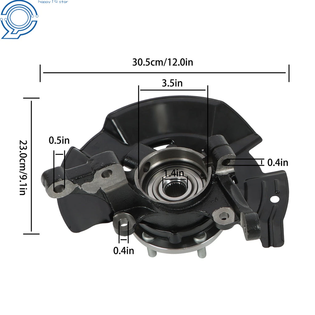 Pair Front Steering Knuckles & Wheel Hub Bearings for Hyundai Sonata (2011-2013)