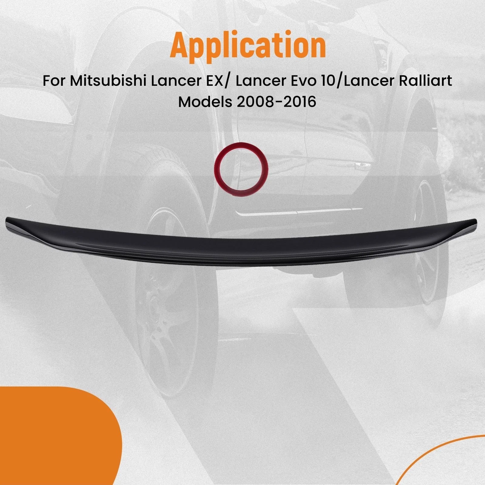 Gloss Black Rear Spoiler for Mitsubishi Lancer EX Ralliart (2008-2016)