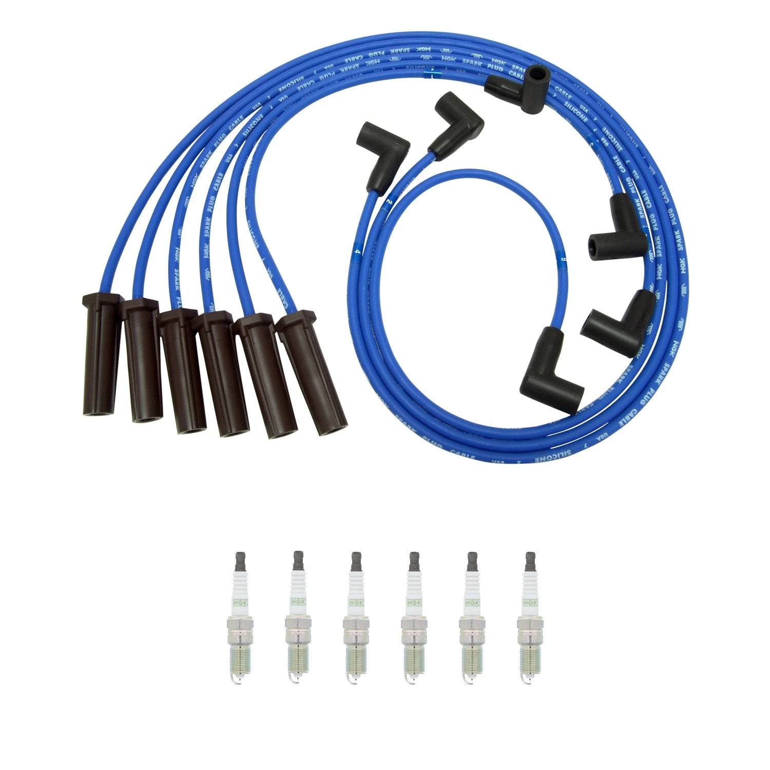 NGK Wire Set & 6 G-Power Platinum Spark Plugs Kit for Impala Lacrosse Regal (V6)