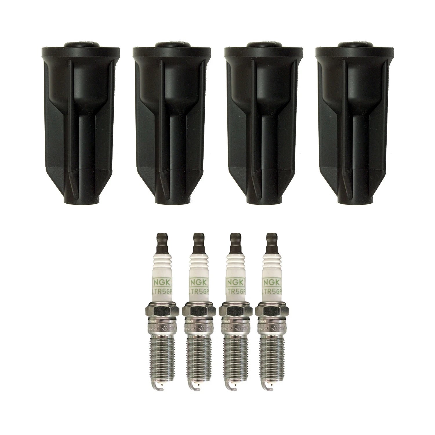 Set of 4 NGK G-Power Platinum Spark Plugs & Coil Boots for Colorado Canyon (2015–2022)