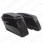 Unpainted Saddlebags with Chrome Bracket Guard Bars for Harley Touring (2014–2024)